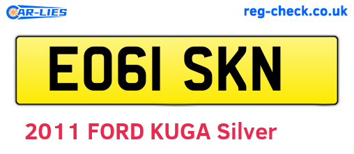 EO61SKN are the vehicle registration plates.