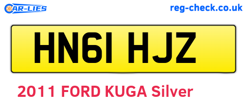 HN61HJZ are the vehicle registration plates.