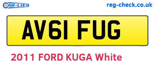 AV61FUG are the vehicle registration plates.