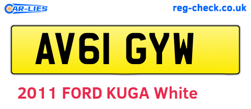 AV61GYW are the vehicle registration plates.
