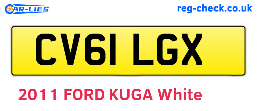 CV61LGX are the vehicle registration plates.