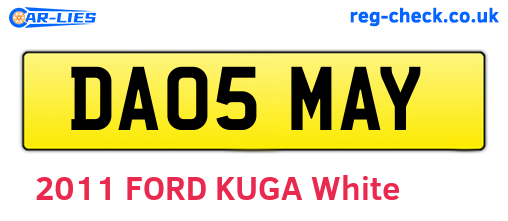 DA05MAY are the vehicle registration plates.