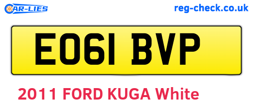 EO61BVP are the vehicle registration plates.