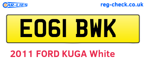EO61BWK are the vehicle registration plates.