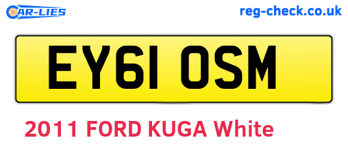 EY61OSM are the vehicle registration plates.