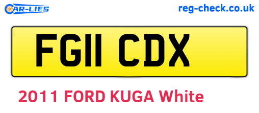 FG11CDX are the vehicle registration plates.