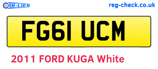 FG61UCM are the vehicle registration plates.