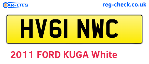 HV61NWC are the vehicle registration plates.
