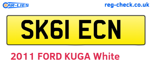 SK61ECN are the vehicle registration plates.