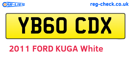 YB60CDX are the vehicle registration plates.