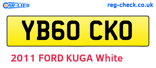 YB60CKO are the vehicle registration plates.