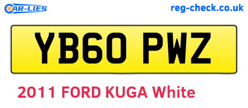 YB60PWZ are the vehicle registration plates.