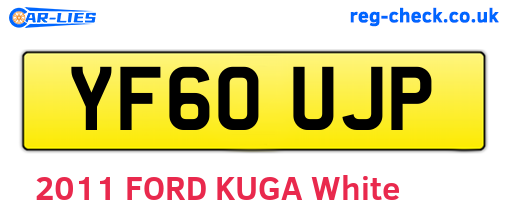YF60UJP are the vehicle registration plates.