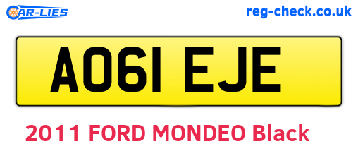 AO61EJE are the vehicle registration plates.