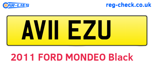 AV11EZU are the vehicle registration plates.
