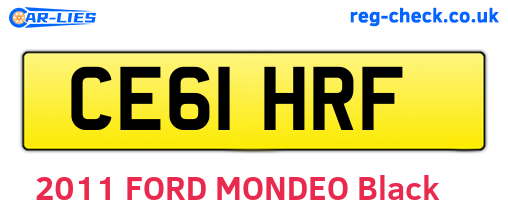 CE61HRF are the vehicle registration plates.