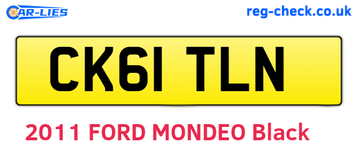 CK61TLN are the vehicle registration plates.