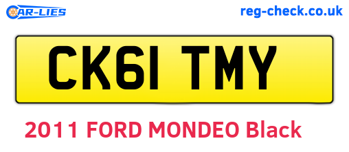CK61TMY are the vehicle registration plates.