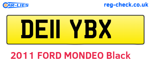DE11YBX are the vehicle registration plates.