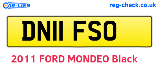 DN11FSO are the vehicle registration plates.