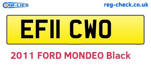 EF11CWO are the vehicle registration plates.