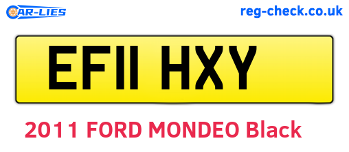 EF11HXY are the vehicle registration plates.