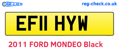 EF11HYW are the vehicle registration plates.