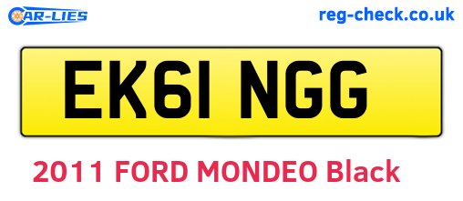 EK61NGG are the vehicle registration plates.