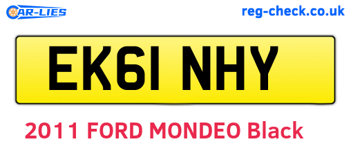 EK61NHY are the vehicle registration plates.