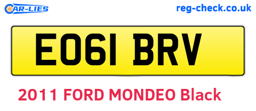 EO61BRV are the vehicle registration plates.