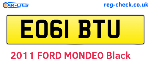 EO61BTU are the vehicle registration plates.