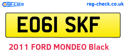 EO61SKF are the vehicle registration plates.