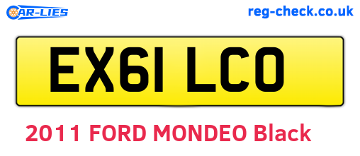 EX61LCO are the vehicle registration plates.