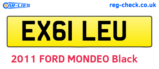 EX61LEU are the vehicle registration plates.