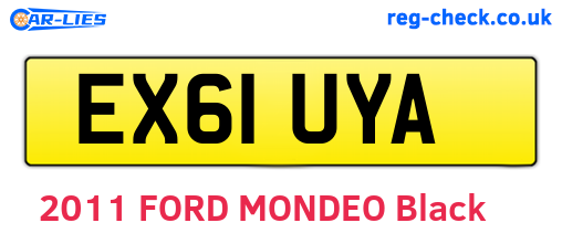 EX61UYA are the vehicle registration plates.