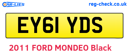 EY61YDS are the vehicle registration plates.