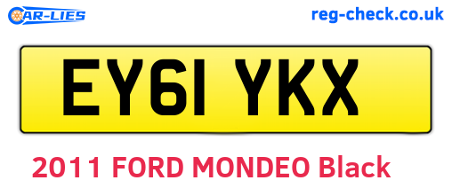 EY61YKX are the vehicle registration plates.