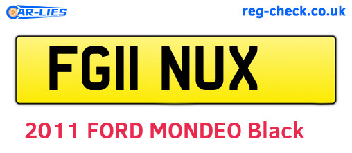 FG11NUX are the vehicle registration plates.