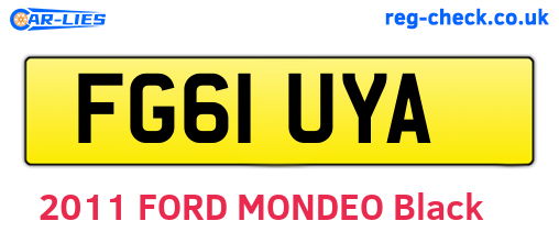 FG61UYA are the vehicle registration plates.