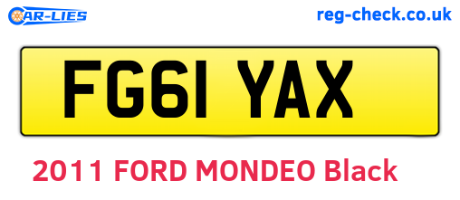 FG61YAX are the vehicle registration plates.