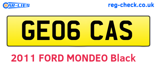 GE06CAS are the vehicle registration plates.