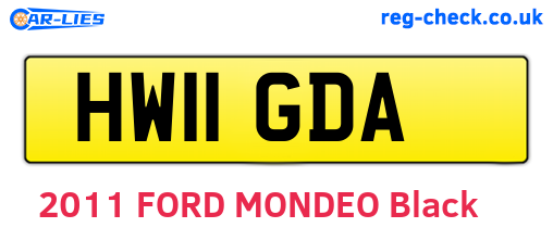 HW11GDA are the vehicle registration plates.