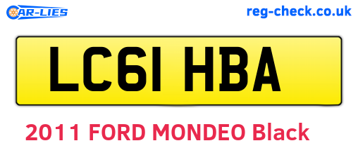 LC61HBA are the vehicle registration plates.