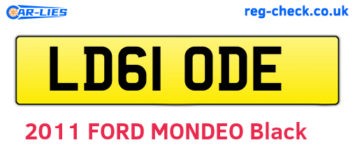 LD61ODE are the vehicle registration plates.