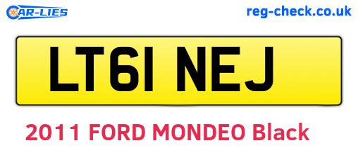 LT61NEJ are the vehicle registration plates.