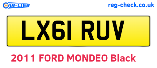 LX61RUV are the vehicle registration plates.