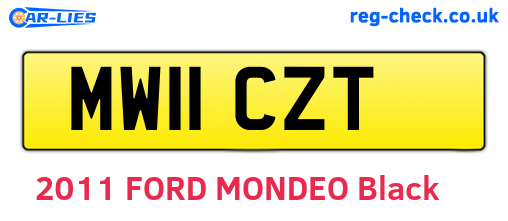 MW11CZT are the vehicle registration plates.