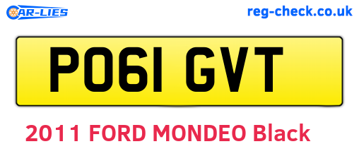 PO61GVT are the vehicle registration plates.