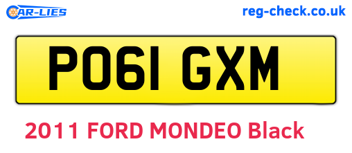 PO61GXM are the vehicle registration plates.