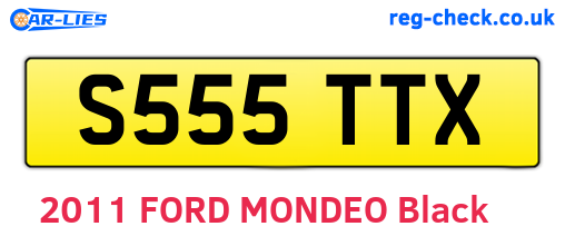 S555TTX are the vehicle registration plates.